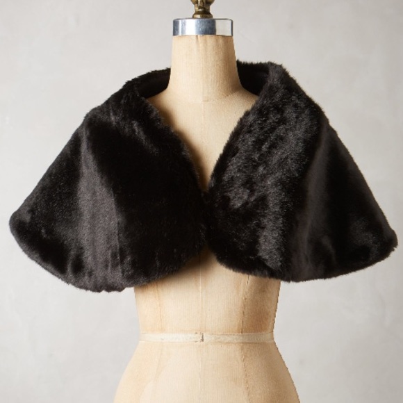 black faux fur stole